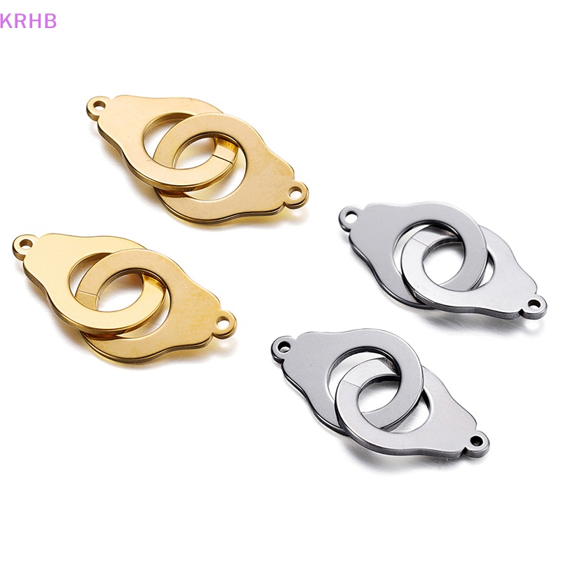 Set 5 Mặt Vòng cổ Bằng Thép Không Gỉ Hình Còng Tay DIY Sáng Tạo Dễ Phối Đồ Mới