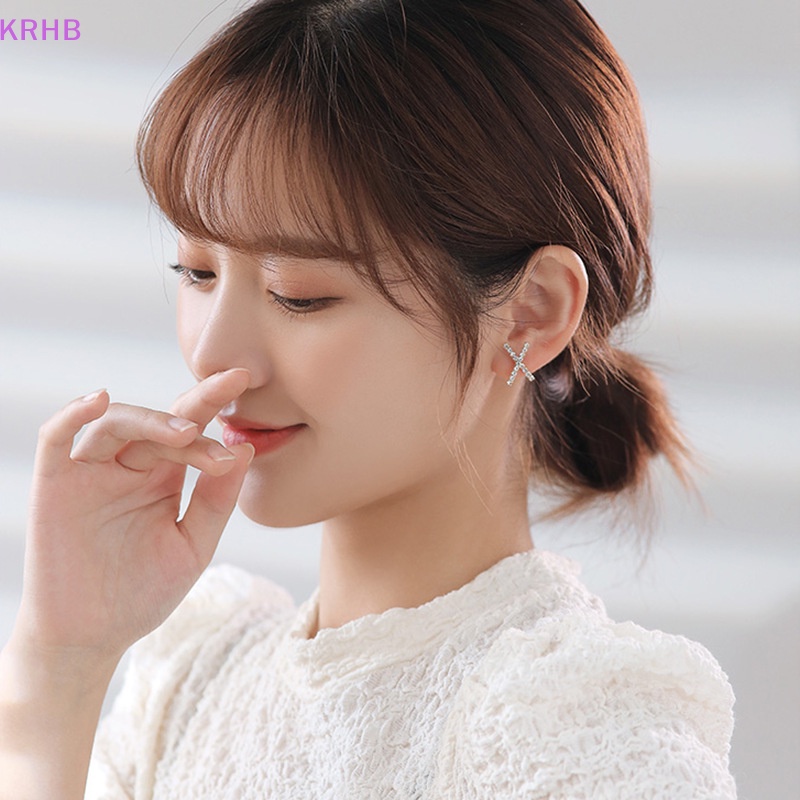 1 Đôi Khuyên Tai Chữ X Đính Đá Thời Trang Dành Cho Nữ Mới