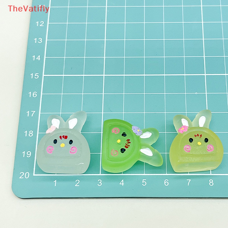 [Thevalifly] Set 5 Mô Hình Thỏ Dạ Quang Mini Bằng Nhựa Resin Trang Trí Tiểu Cảnh / Xe Hơi / Nhà Cửa