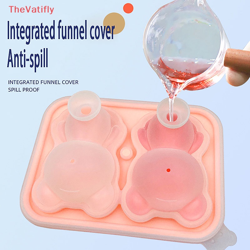 Khuôn Silicone Làm Đá Viên 1 Cái 2 / 4 Ô Hình Gấu Teddy Nhỏ 3D