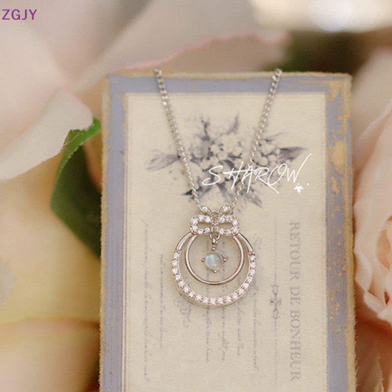 Vòng cổ Mặt Hình Nơ Đính Pha Lê Lấp Lánh Thời Trang Cho Nữ Mới