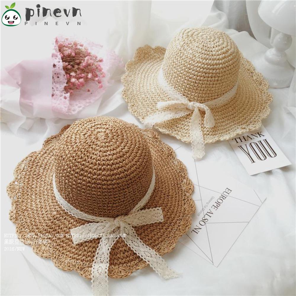 Mũ Rộng Vành Phối Ren Thời Trang Biển Cho Nữ