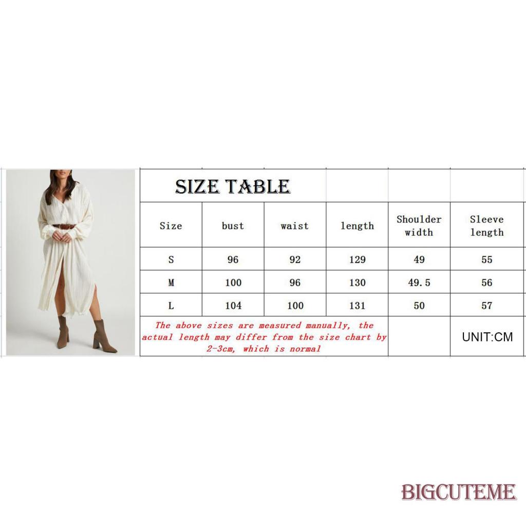 Đầm Midi Tay Dài Cổ Chữ V Xếp Ly Màu Sắc Đơn Giản Cho Nữ