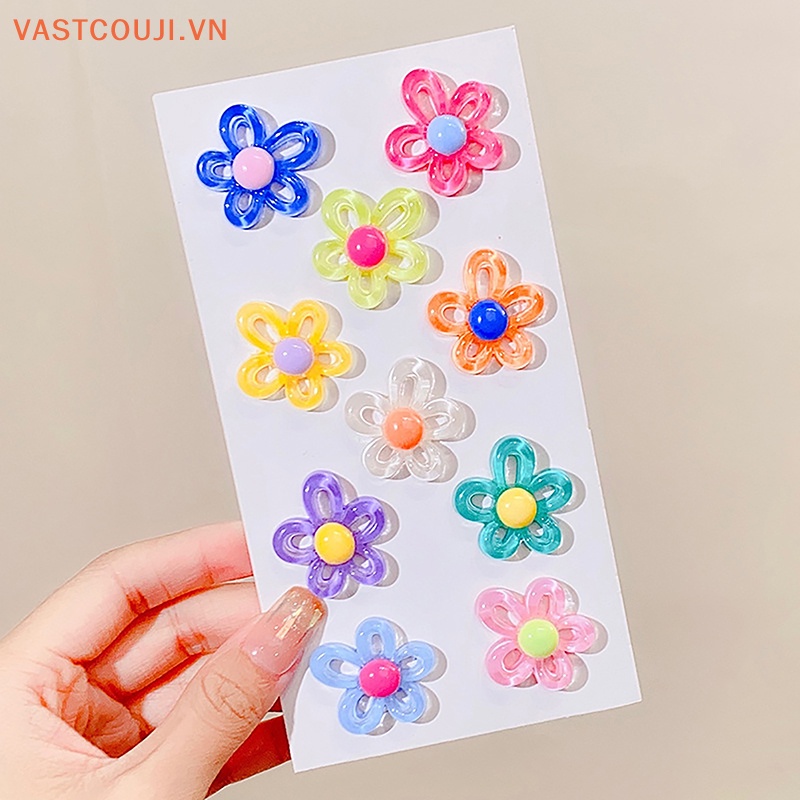 Set 10 Hộp Đựng Vật Liệu Resin Trong Suốt Họa Tiết Hoa Rỗng DIY