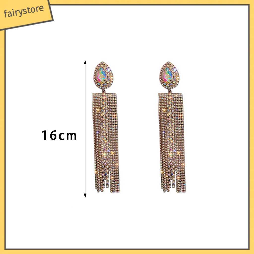 1 Đôi Bông Tai Tua Rua Dáng Dài Ngoại Cỡ Phong Cách Âu Mỹ Thời Trang