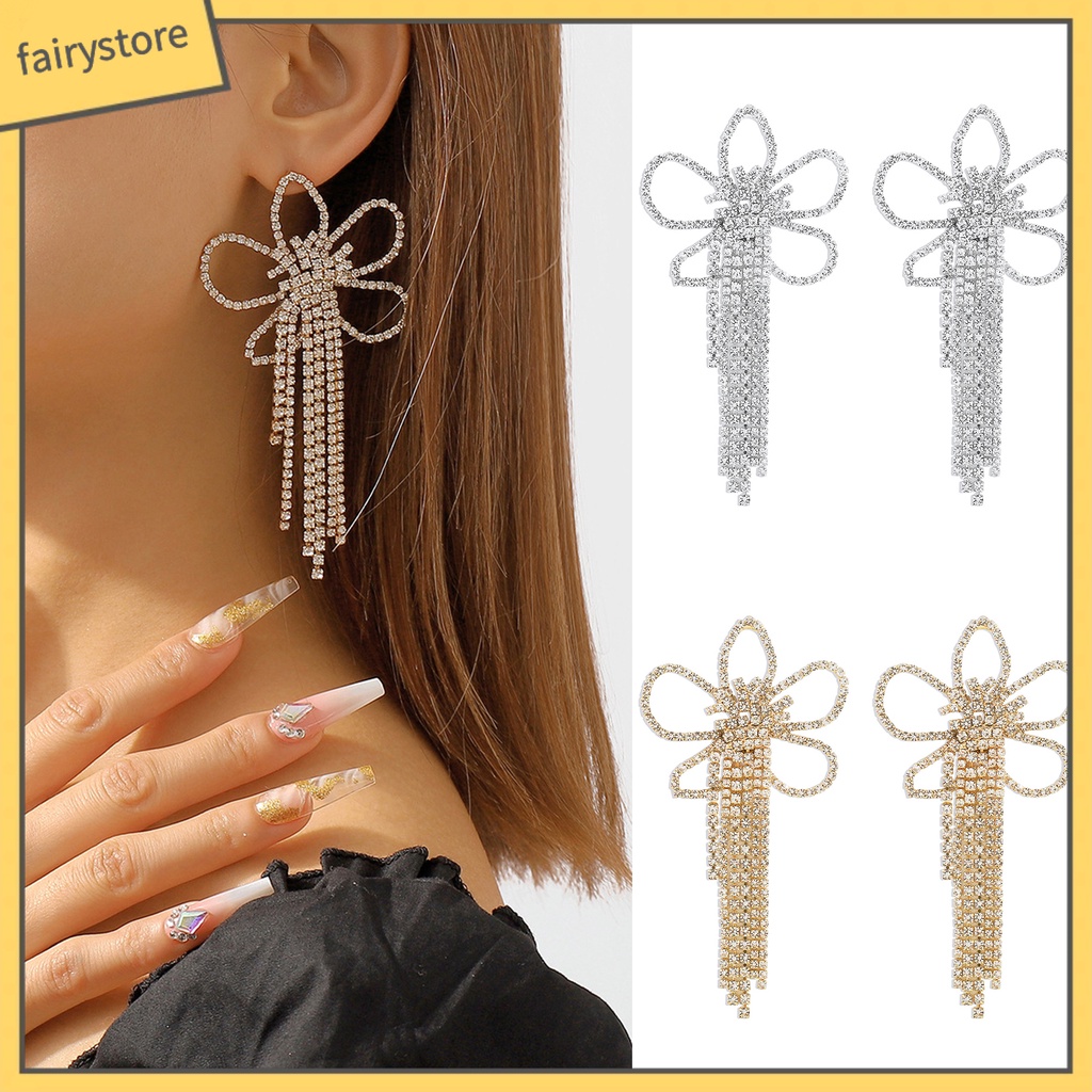 1 Đôi Bông Tai Hình Hoa Đính Đá Sang Trọng Cho Nữ