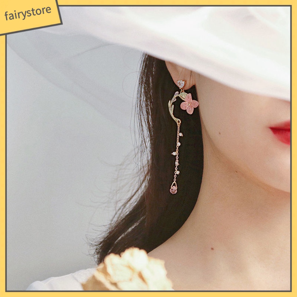 [FRO] Bông Tai Tua Rua Đính Pha Lê Giả Nhiều Màu Sắc Ngọt Ngào Thoải Mái Cho Ngày