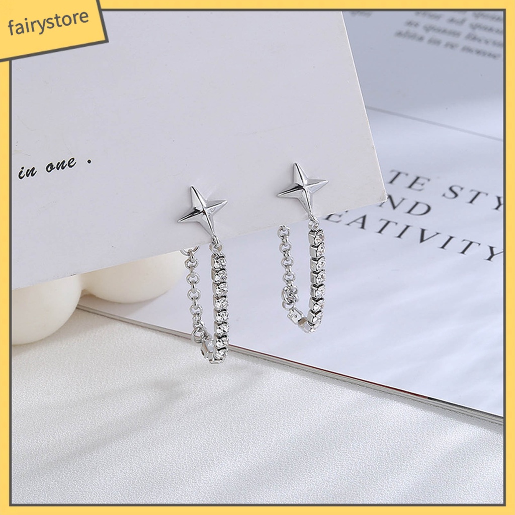1 Đôi Bông Tai Hình Ngôi Sao Đính Đá Lấp Lánh Thời Trang Dành Cho Nữ
