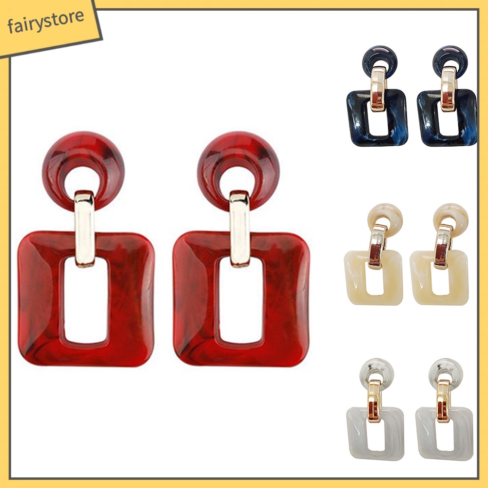 Bông Tai Hình Học Hình Vuông / Tròn Phong Cách Boho Thời Trang Cho Nữ