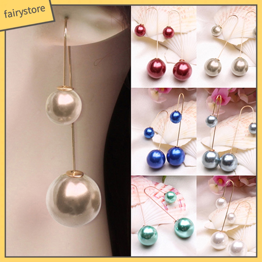 Bông Tai Chữ U Đính Ngọc Trai Giả Thời Trang Dành Cho Nữ