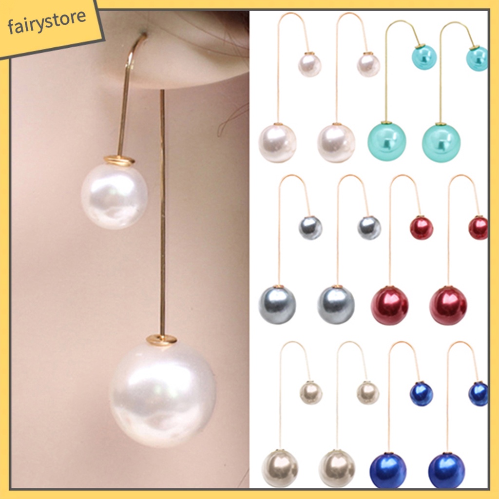 Bông Tai Chữ U Đính Ngọc Trai Giả Thời Trang Dành Cho Nữ