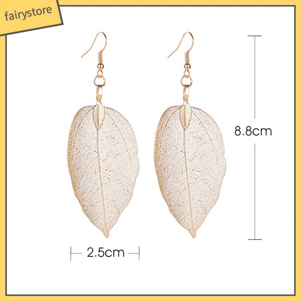 1 Đôi Bông Tai Hình Chiếc Lá Bằng Thép Không Gỉ Dành Cho Nữ