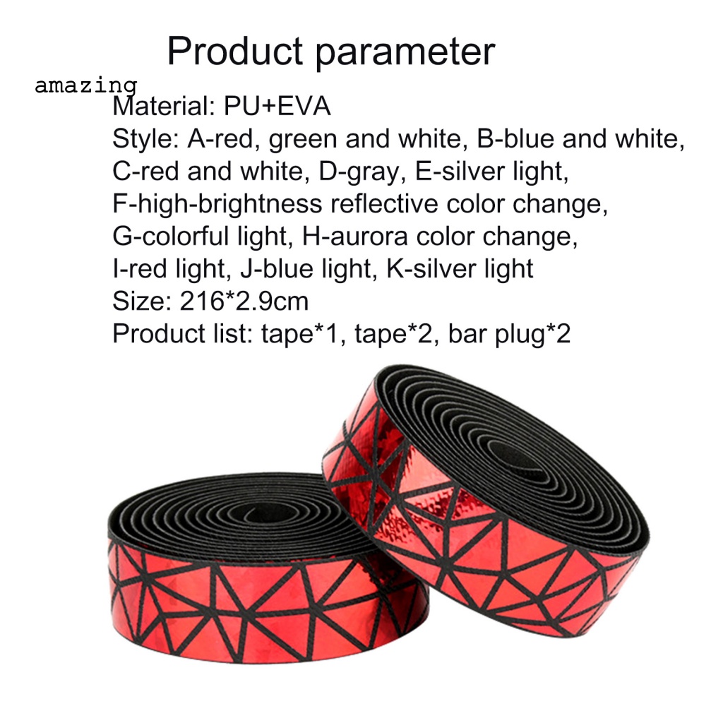 [AM] Dây Quấn Tay Lái Xe Đạp Leo Núi Bằng Xốp EVA Giả Da Họa Tiết Tam Giác Hấp Thụ Sốc