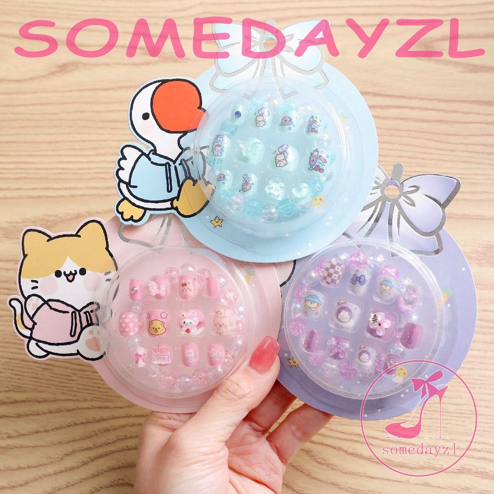 Bộ Móng Tay Giả DIY Họa Tiết Hoạt Hình Dễ Thương Cho Bé Gái