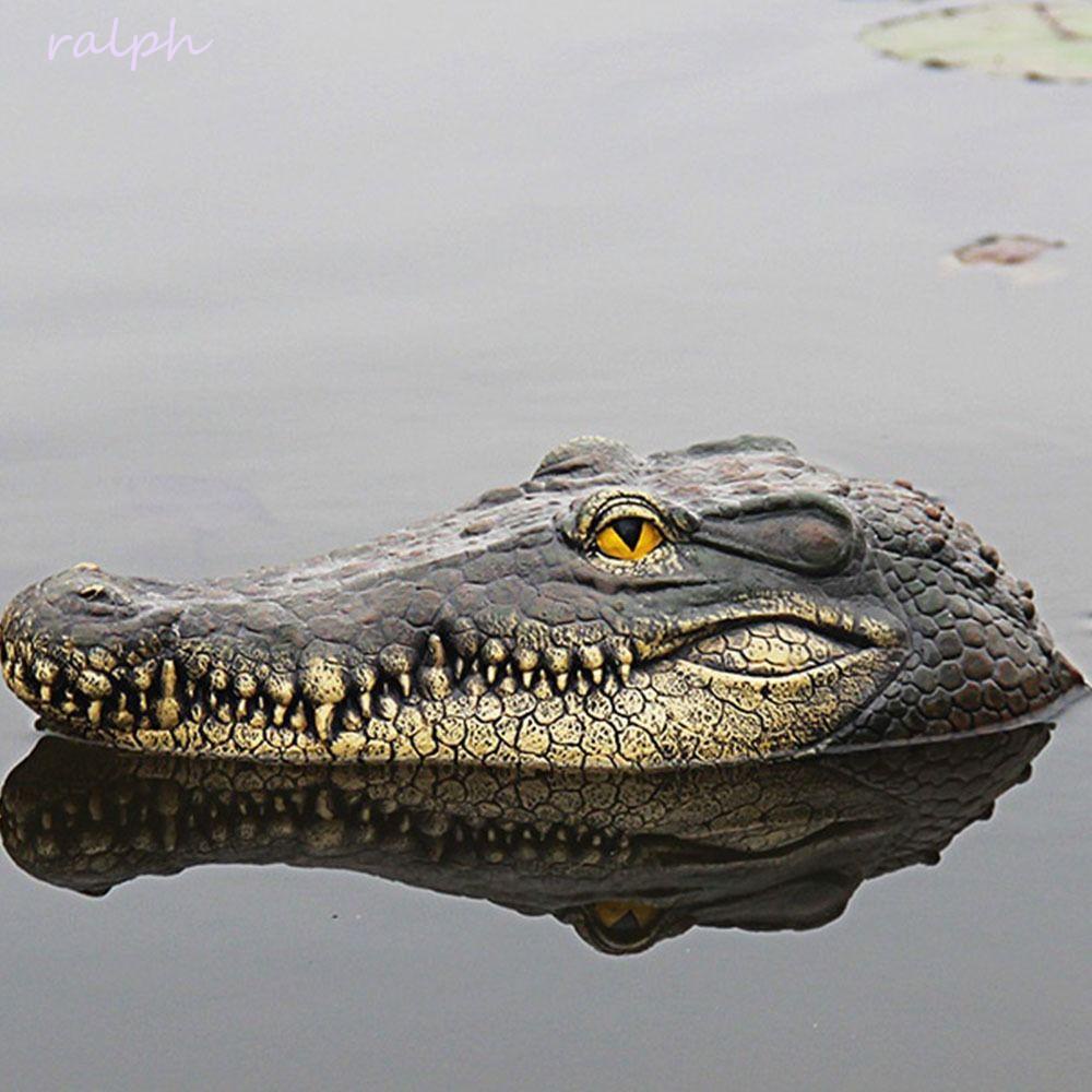 Phao Nổi Hình Đầu Cá Sấu Bằng Nhựa Resin Trang Trí Sân Vườn