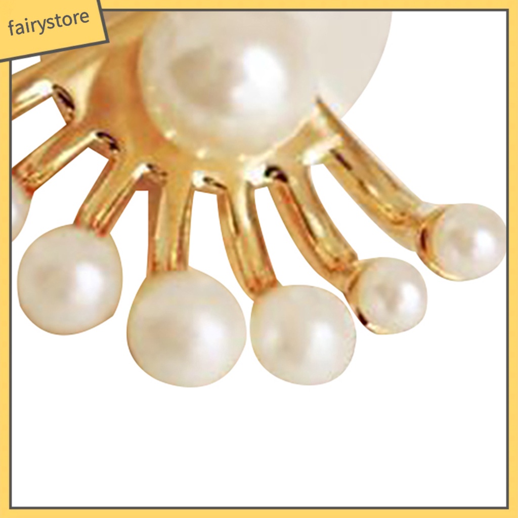 [FRO] 1 Đôi Bông Tai Hai Mặt Đính Ngọc Trai Giả Trang Sức Trước Và Sau Cho Lễ Hội