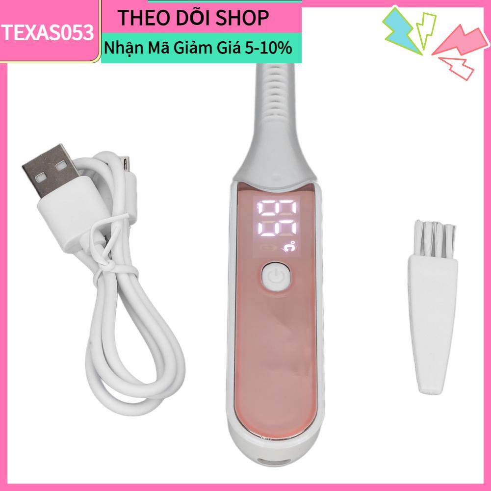 Texas053 Làm Nóng Bằng Điện Máy Uốn Mi Sạc USB Dụng Cụ Đẹp Mắt Trang Điểm Cho Nữ Bé Gái