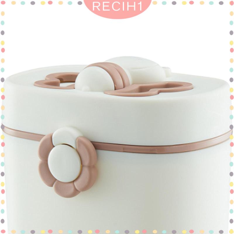 [Recih] Hộp Đựng Thức Ăn / Sữa Bột Em Bé Có Nắp Đậy Kín Và Tay Cầm Có Thể Gập Lại Chống Rò Rỉ Dùng Khi Đi Cắm Trại