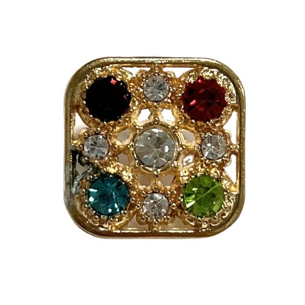 Bộ 5 Nút Áo Khoác Dệt Kim Đính Đá Cao Cấp Phong Cách Vintage Dành Cho Nữ