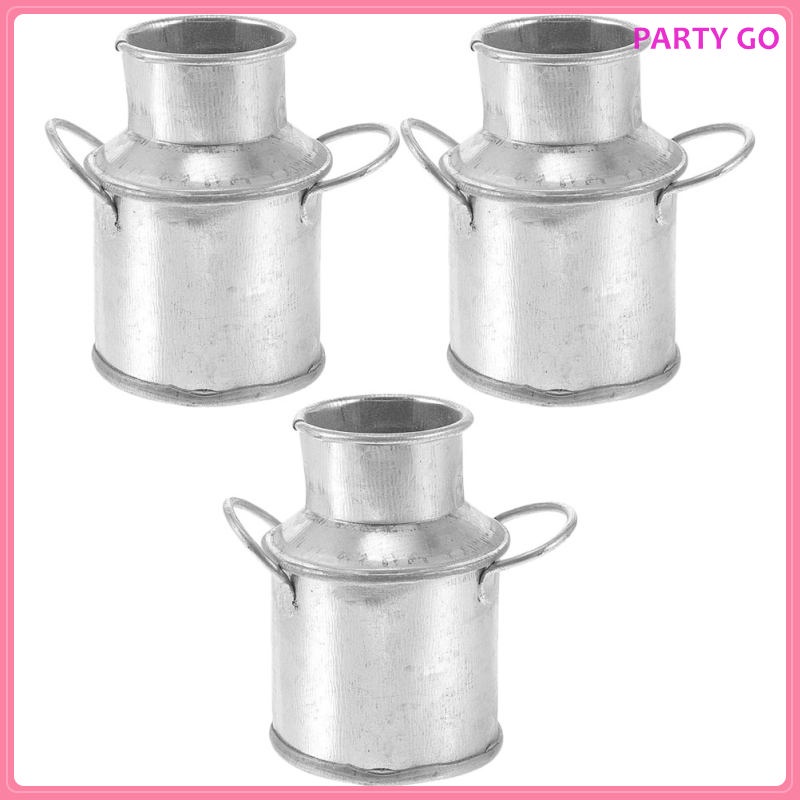 Set 3 Bình Sữa Bình Thiếc Mini Trang Trí Nhà Búp Bê / Tiểu Cảnh