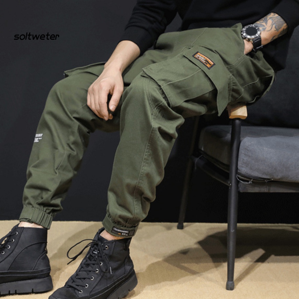 Quần Dài Dáng Suông Lưng Thun Rút Dây Màu Trơn Phong Cách Đường Phố Thời Trang Xuân Thu