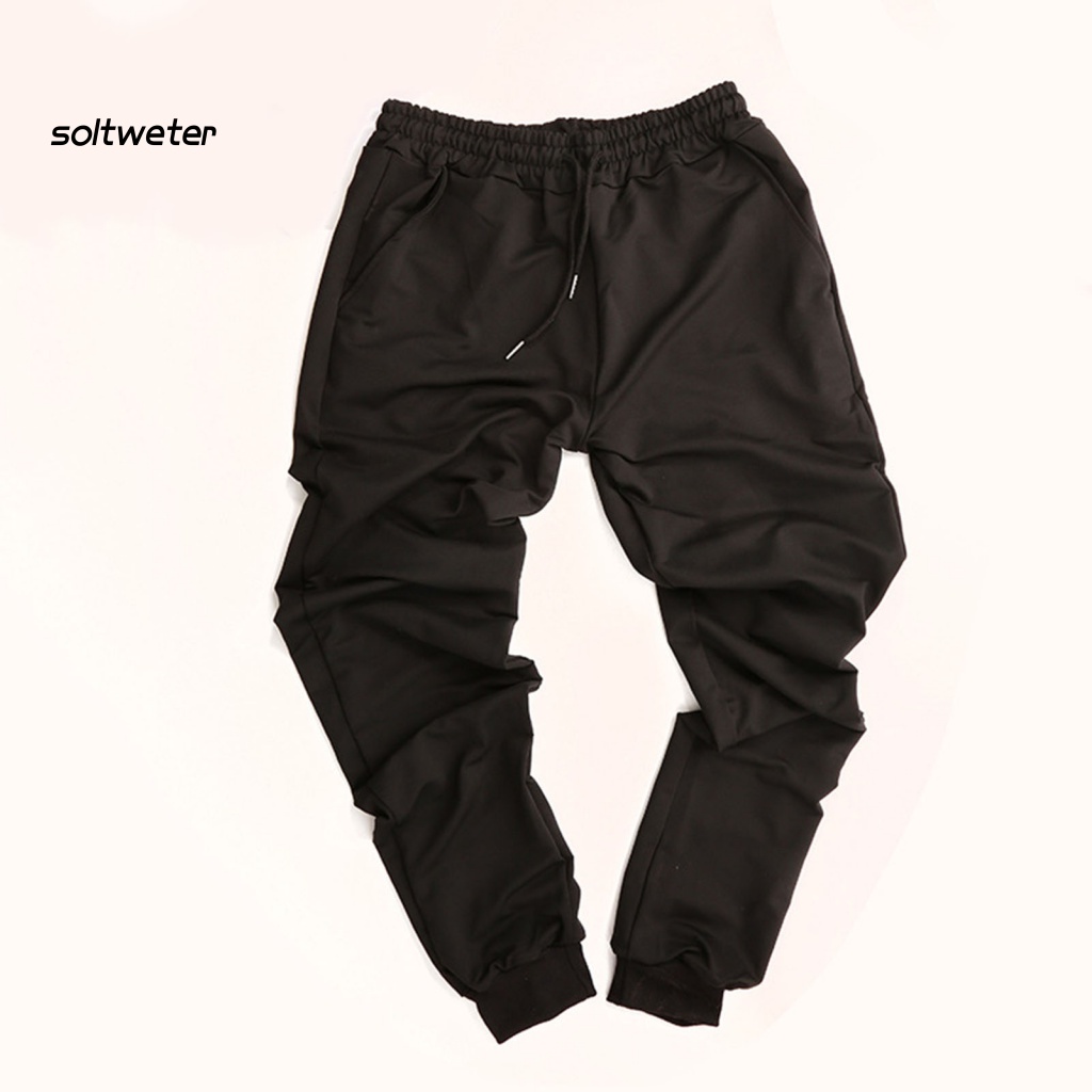 Bộ Trang Phục 2 Mảnh Gồm Áo Cổ Tròn Màu Trơn Và Quần Thoáng Khí Có Gân Thích Hợp Mặc Hàng Ngày Cho Nam