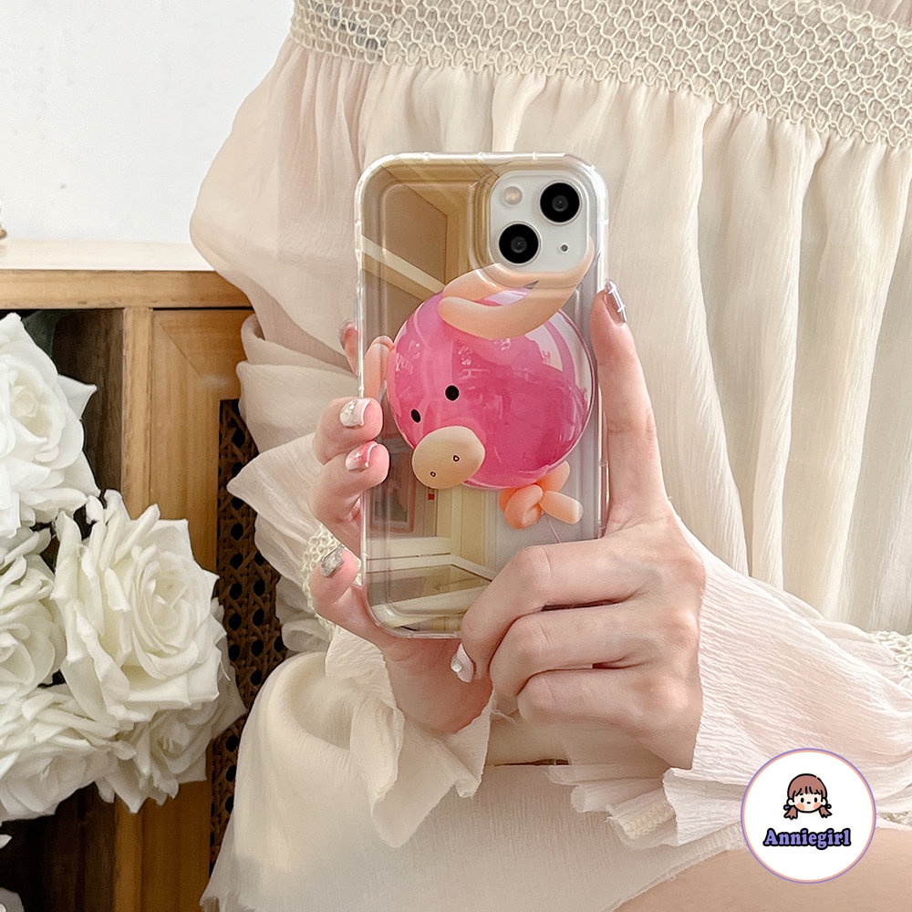 Ốp Điện Thoại TPU Mềm Hình Chú Heo Hồng Và Bong Bóng Cho IPhone 11 14 Pro Max 13 Pro Max 12 IPhone X XS XR 7 8 Plus