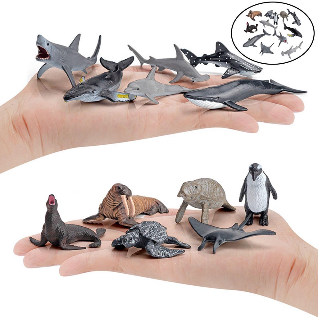 Bộ 12 Mô Hình Cá Mập Sống Động Dành Cho Bé