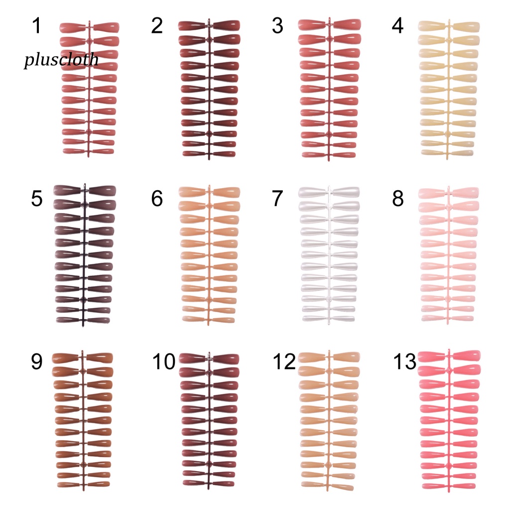 1 Bộ Móng Tay Giả Che Phủ Toàn Diện Đầu Dẹt Cho Nữ