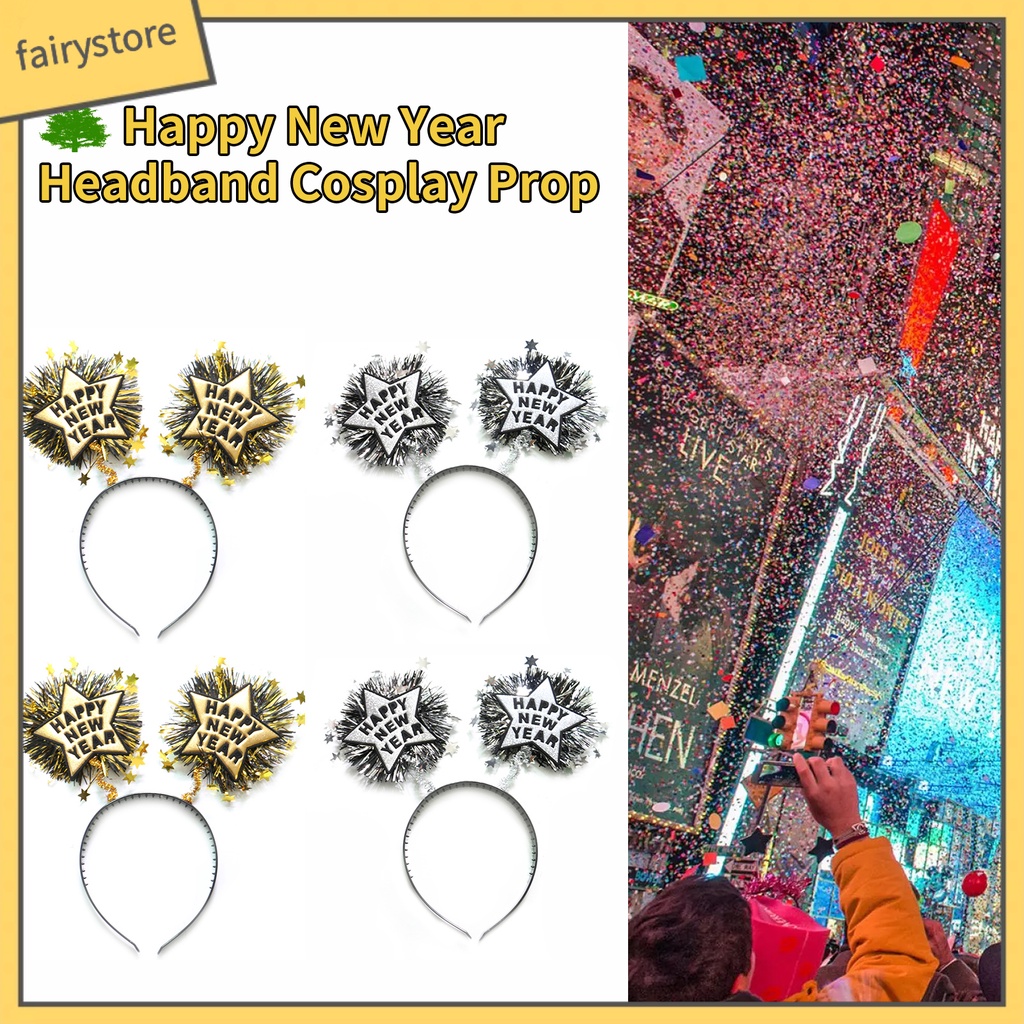 Băng Đô Cài Tóc Co Giãn Siêu Nhẹ Màu Sắc Tươi Sáng Không Phai Trang Trí Tiệc Mừng Năm Mới