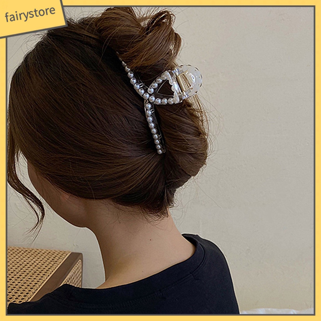 Kẹp Tóc Càng Cua Đính Ngọc Trai Giả Kích Thước Lớn Cho Nữ