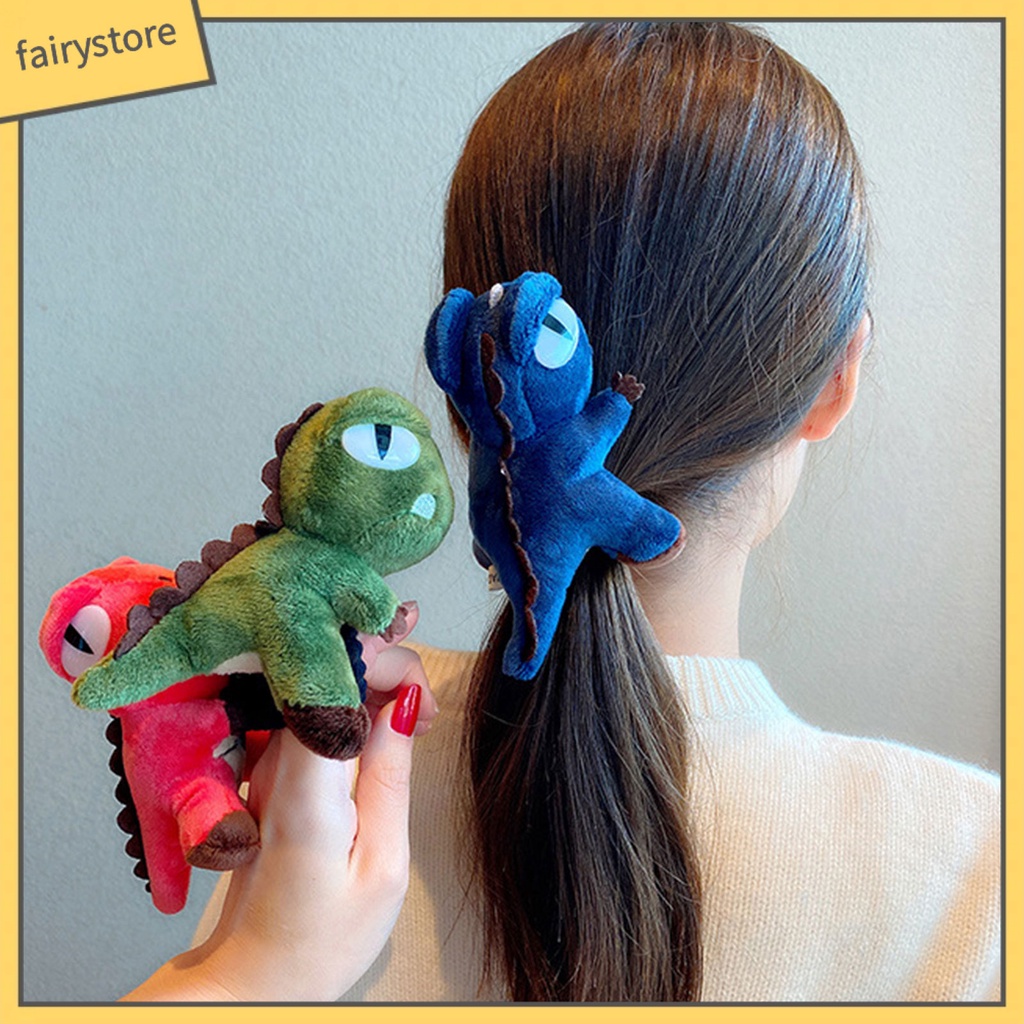 Dây Buộc Tóc Đuôi Ngựa Co Giãn Hình Khủng Long Hoạt Hình Dễ Thương Cho Nữ