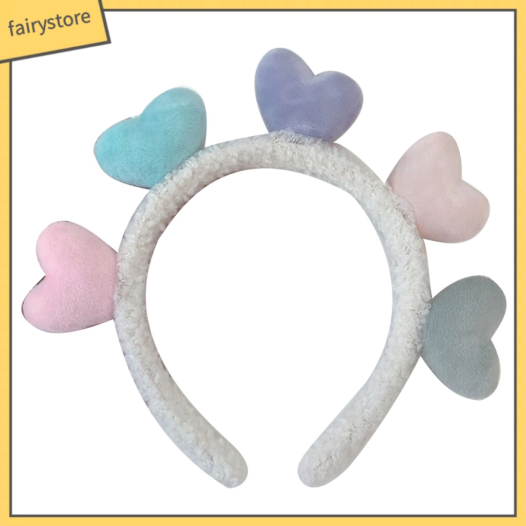 Băng Đô Nhung Mềm Mại Họa Tiết Trái Tim Nhiều Màu Sắc Cho Nữ