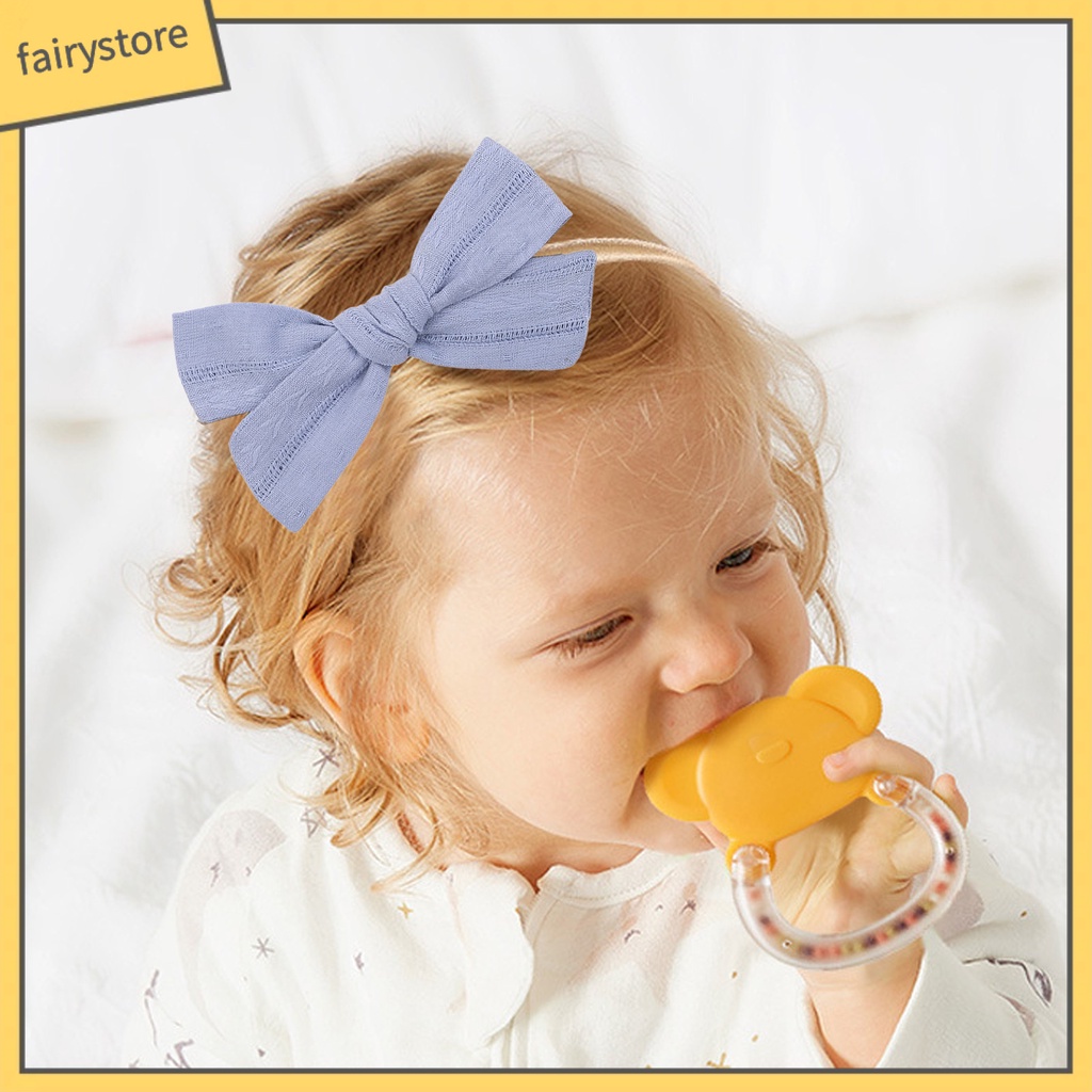 Băng Đô Đính Nơ Siêu Nhẹ Co Giãn Tốt Màu Sắc Tinh Khiết Cho Bé