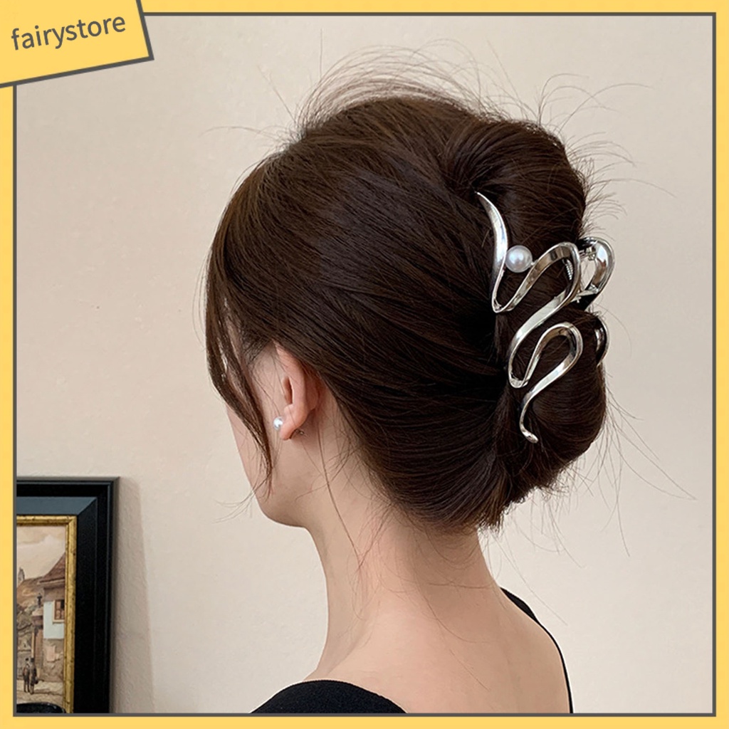 [FRO] Kẹp Tóc Càng Cua Đính Ngọc Trai Giả Màu Trơn Trang Trí Tóc Trơn Mượt Phong Cách Bland Cao Cấp Cho Nữ