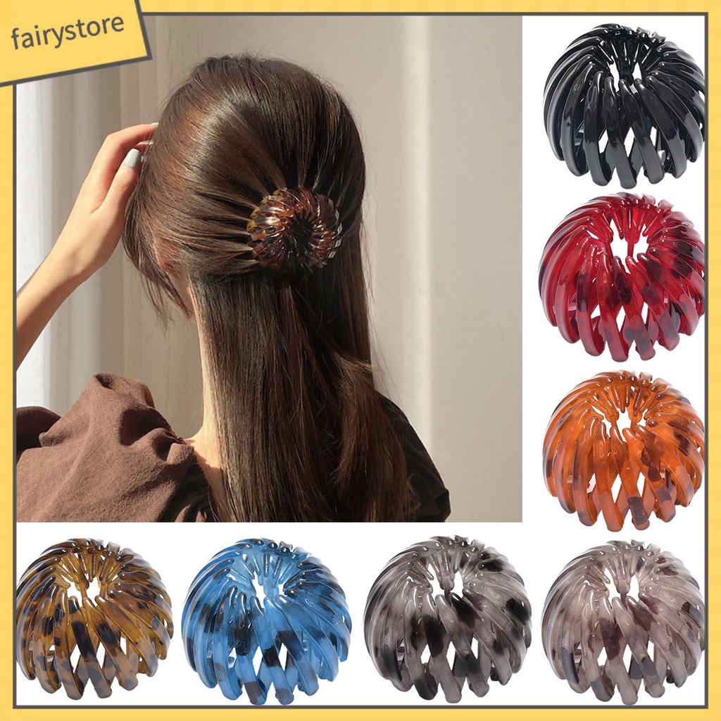 Dây Cột Tóc Co Giãn Họa Tiết Da Báo Phong Cách Retro Cho Nữ