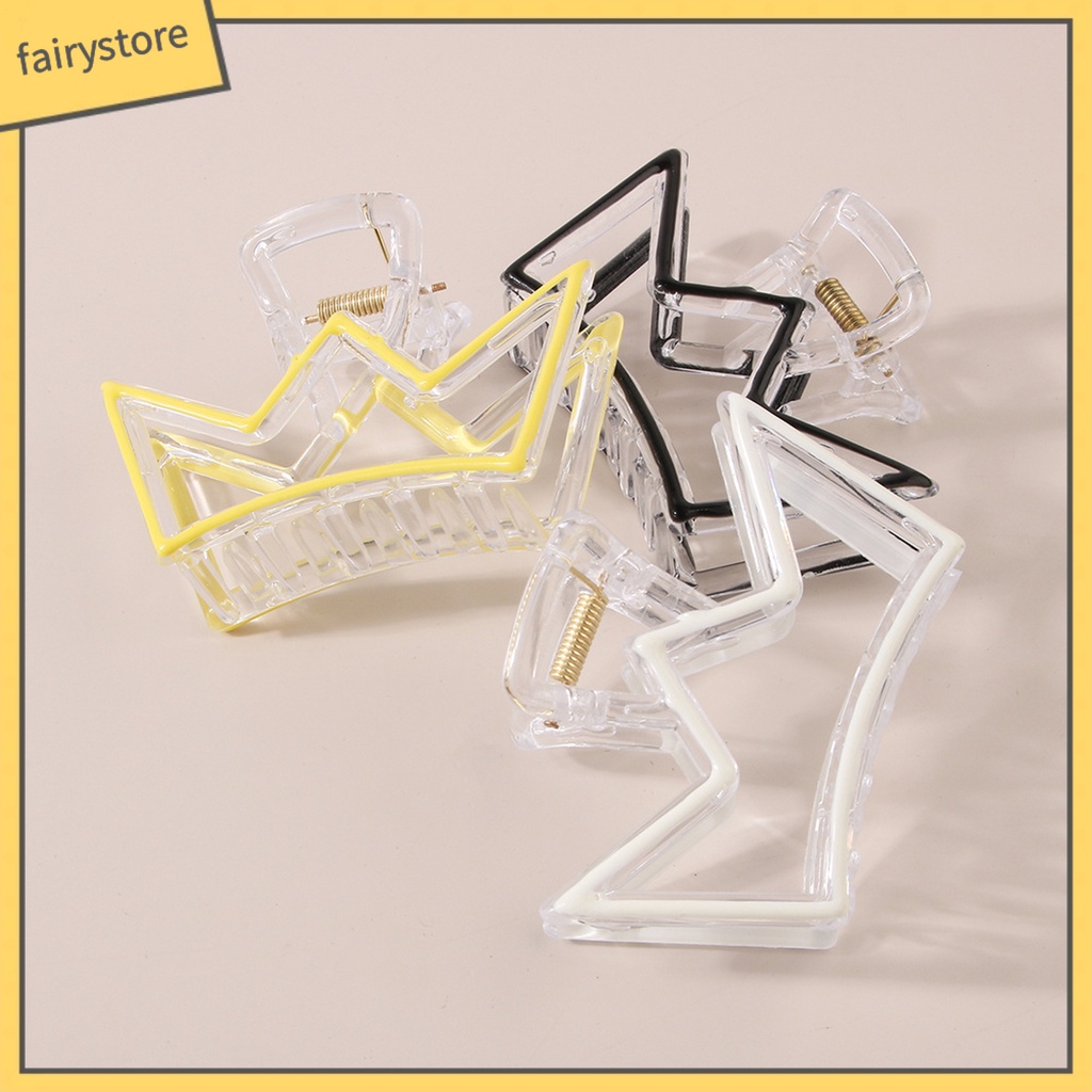 Kẹp Tóc Hình Vương Miện Hoạt Hình Bằng Nhựa Có Răng Cắt Rỗng Cho Nữ
