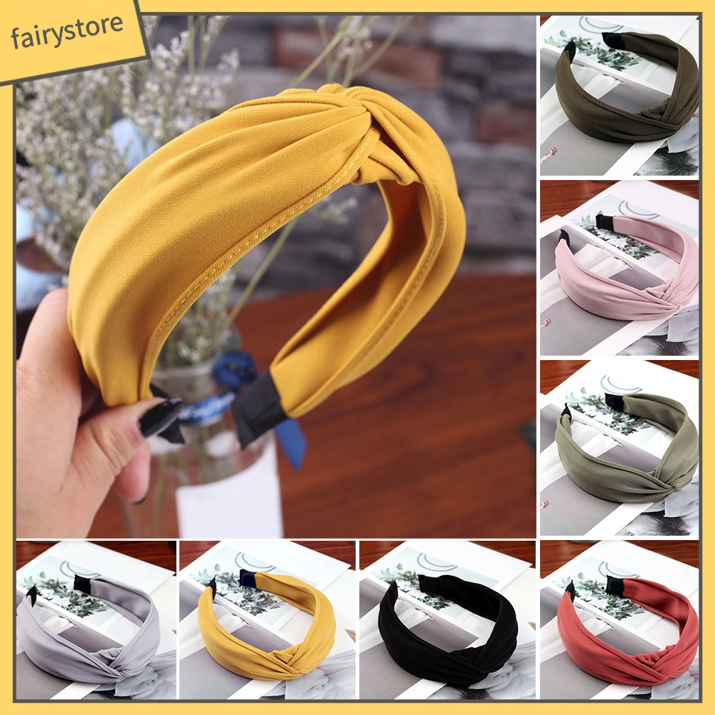 Băng Đô Cài Tóc Bản Rộng Màu Sắc Ngọt Ngào Cho Nữ