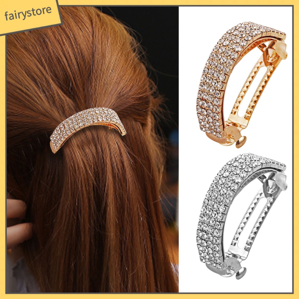 [FRO] Kẹp Tóc Vòm Đính Đá Pha Lê Tinh Tế Thủ Công Mịn Màng Mạnh Dùng Hàng Ngày