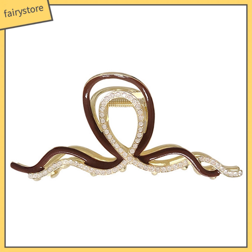 Kẹp Tóc Hình Gợn Sóng Đính Đá / Ngọc Trai Giả Chống Trượt Siêu Bền Thời Trang Cho Nữ