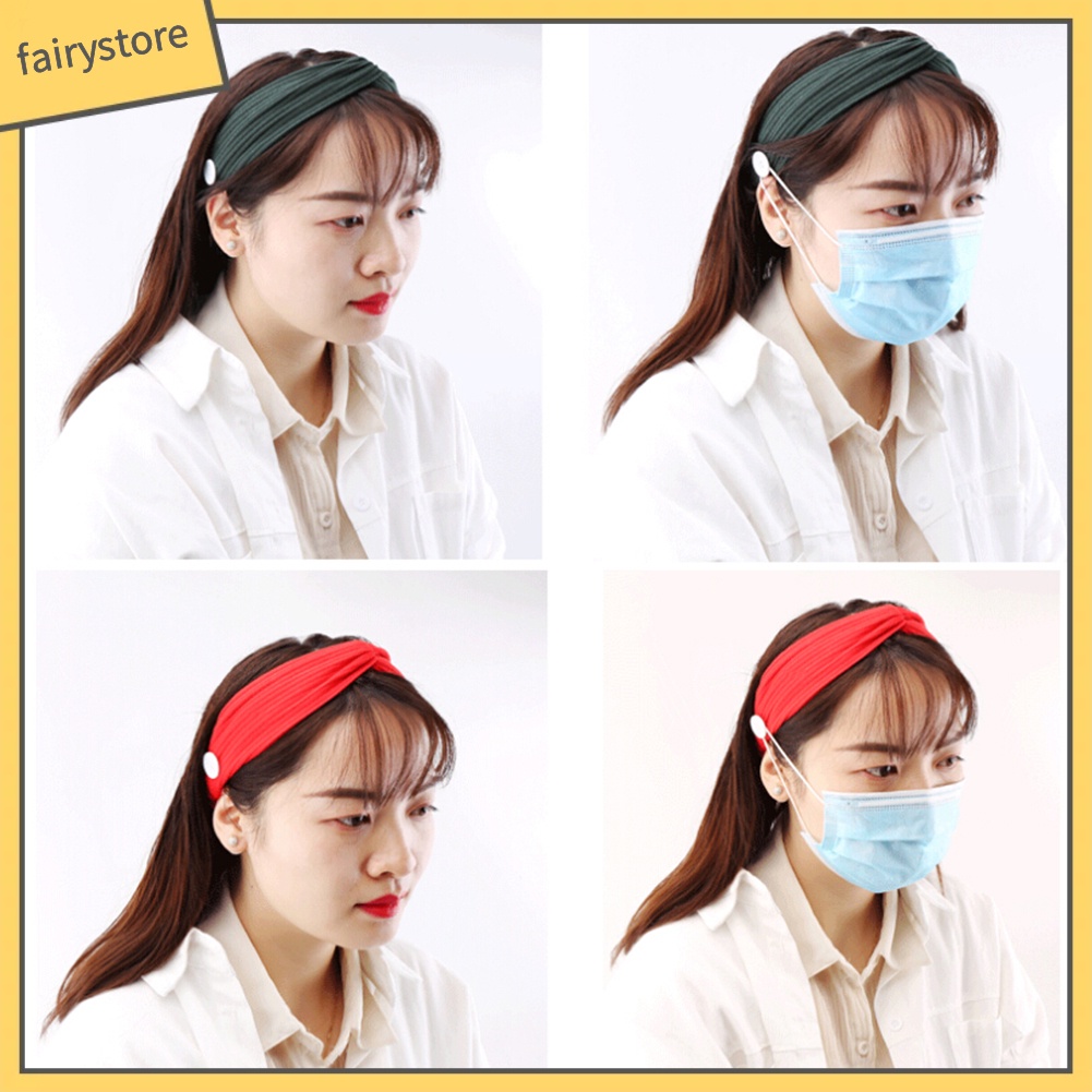 Set 6 Băng Đô Cài Tóc Co Giãn Bảo Vệ Tai Dùng Tập Yoga / Y Tá