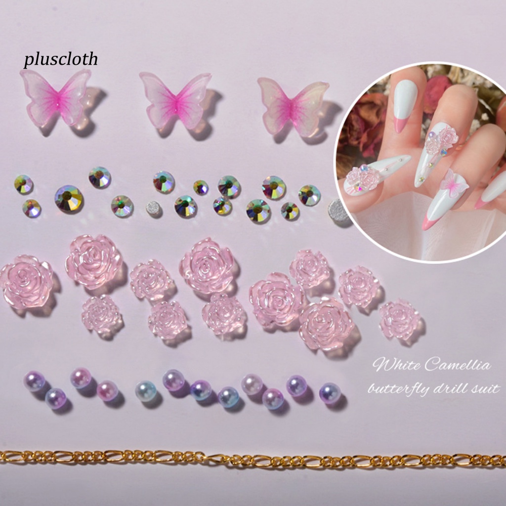 1 Hộp Nhãn Dán Trang Trí Móng Tay Nghệ Thuật Hình Hoa Trà 3D Thân Thiện Với Môi Trường