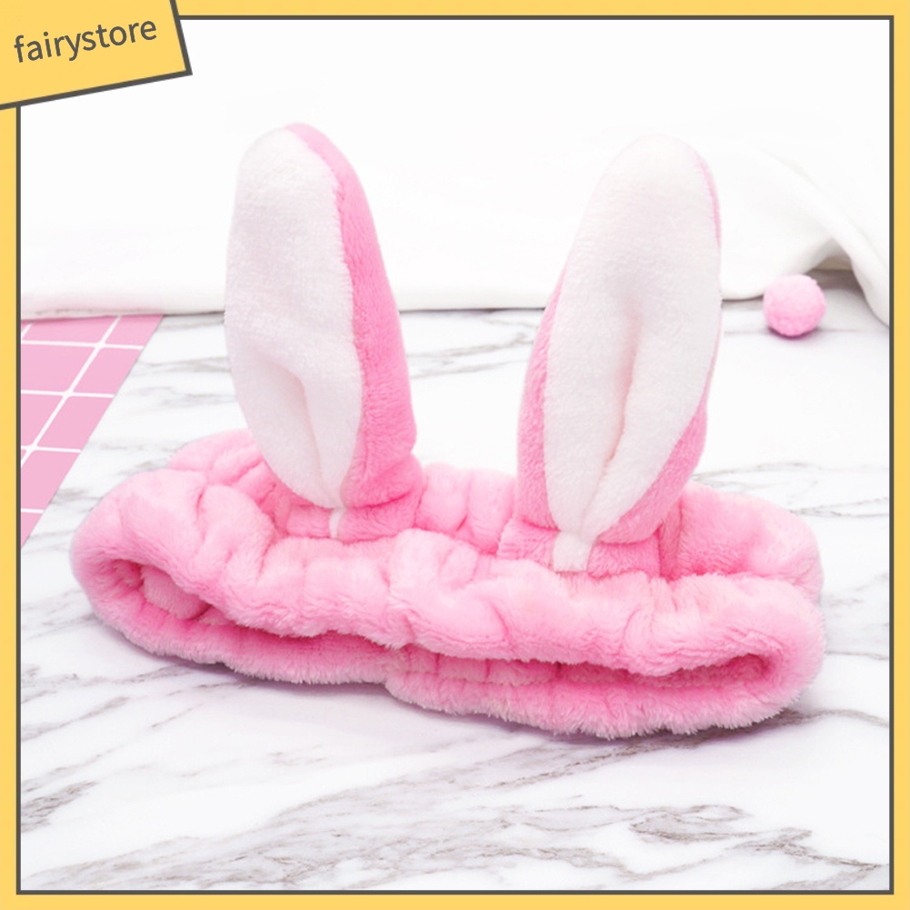 Băng Đô Tai Thỏ Dễ Thương Dùng Rửa Mặt / Trang Điểm Cho Nữ