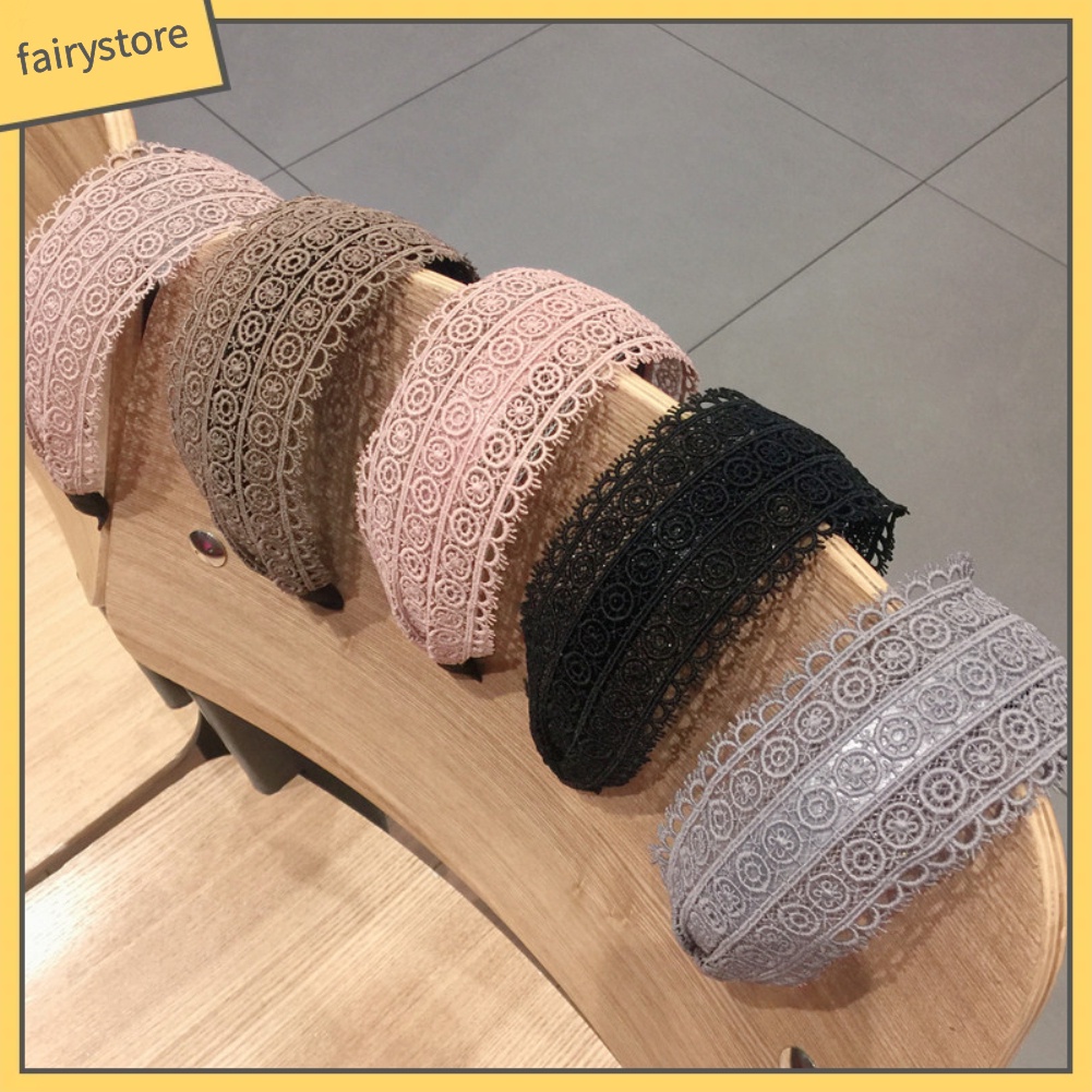 Băng Đô Len Đan Rộng Vành Màu Trơn Cho Nữ