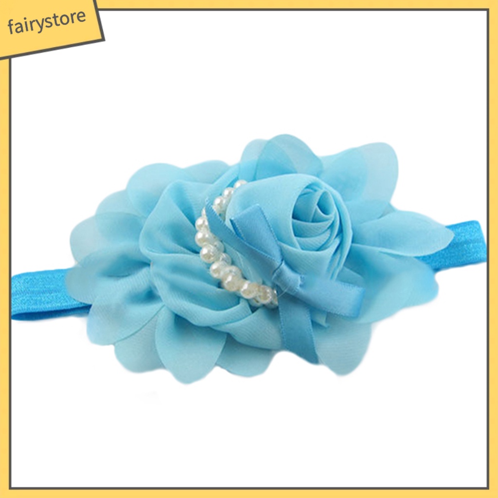 Băng Đô Nơ Đính Ngọc Trai Nhân Tạo Dễ Thương Cho Bé Gái