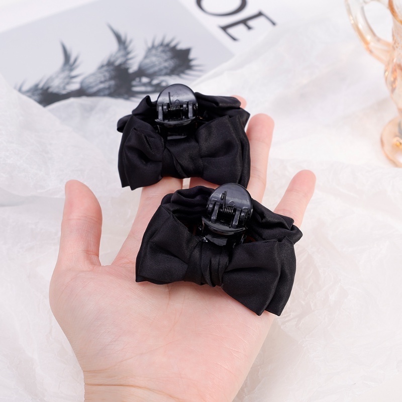 Kẹp Tóc Nơ Màu Đen Bằng Nhung Phong Cách Vintage Dành Cho Nữ