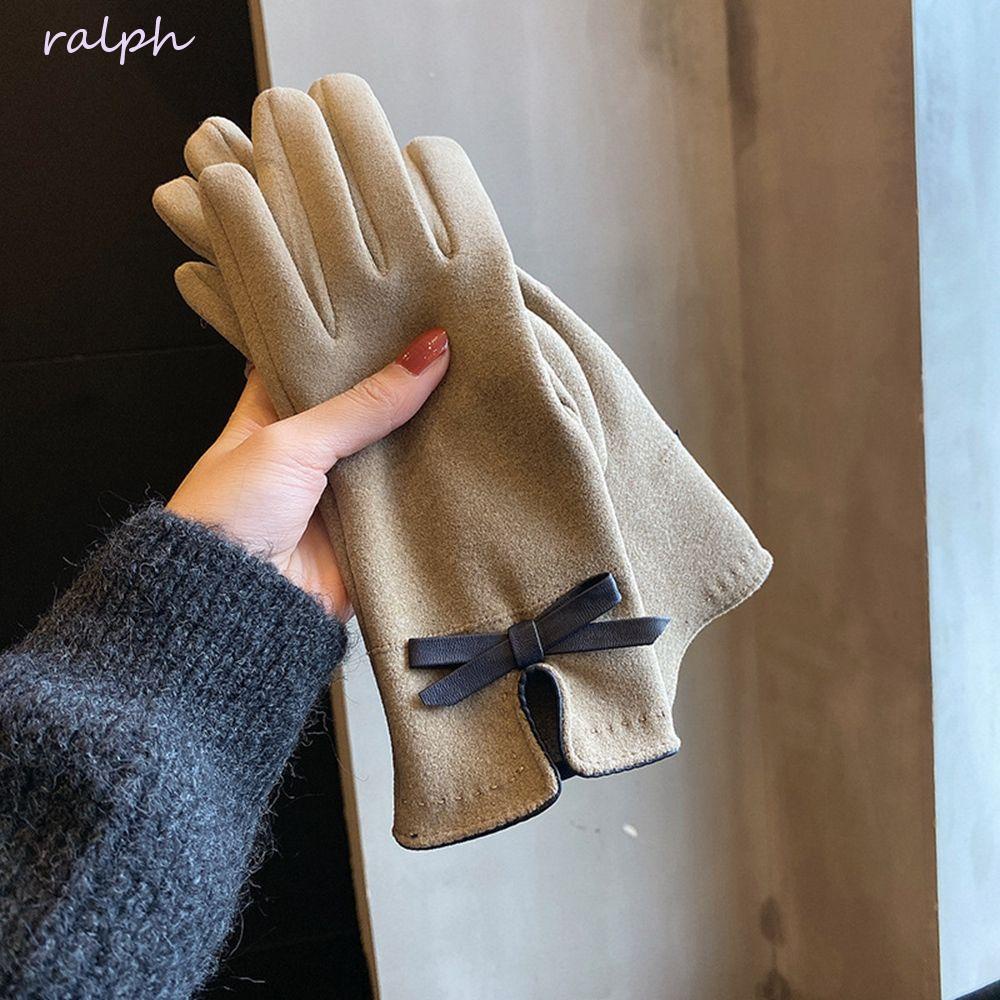 Găng Tay Da Lộn Mềm Mại Thoáng Khí Có Thể Dùng Màn Hình Cảm Ứng Cho Nữ