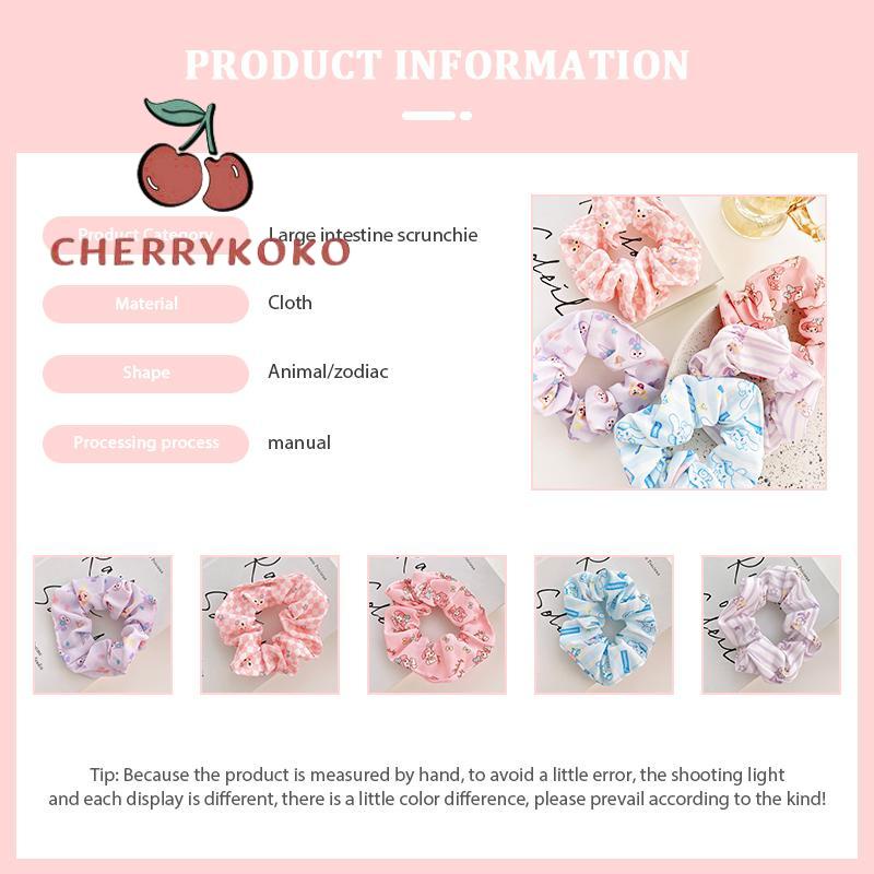 🍒🍒CHERRYKOKO Dây Buộc Tóc Cao Su Bọc Vải Lông Hình Búp Bê Sanrio Dễ Thương Thời Trang Thu Đông