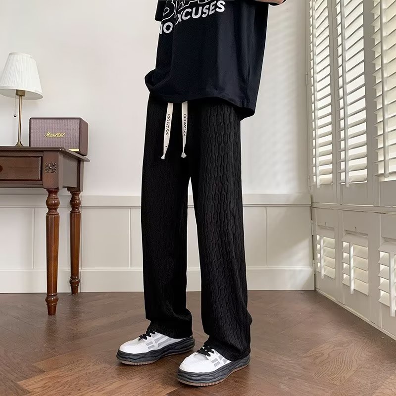 Quần Dài Ống Rộng Vải Lụa Mát Màu Sắc Đơn Giản Phong Cách Mỹ Thời Trang Mùa Hè Cho Nam