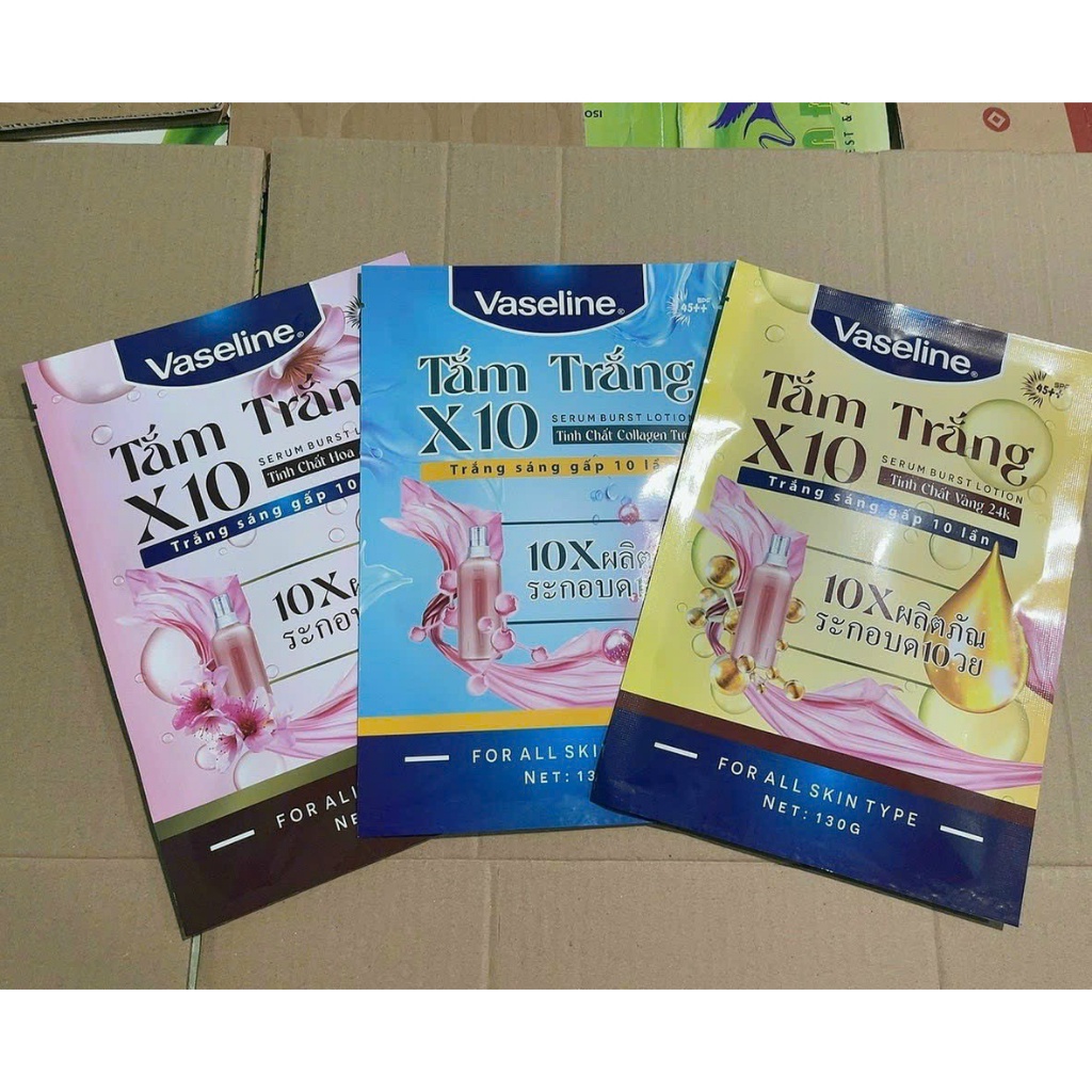 Tắm Trắng Vasseline 10X Dạng Bịch